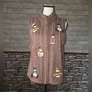 Festive Brown Snowman Knit Vest